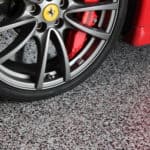 luxury Ferrari on epoxy floor